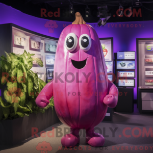 Mascottefiguur van een roze...