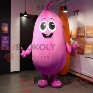Mascottefiguur van een roze...