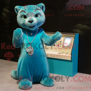 Mascot character of a Cyan...