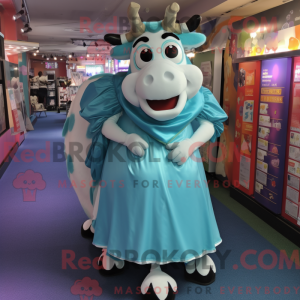 Mascot character of a Cyan...