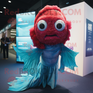 nan Betta Fish mascot costume character dressed with a Bodysuit and Shawls