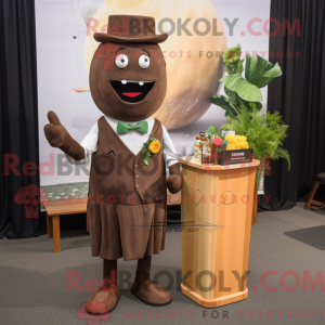 Mascot character of a Brown...