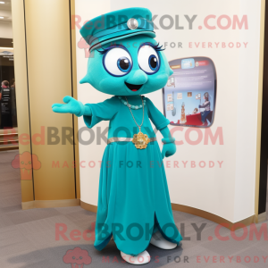 Mascot character of a Teal...