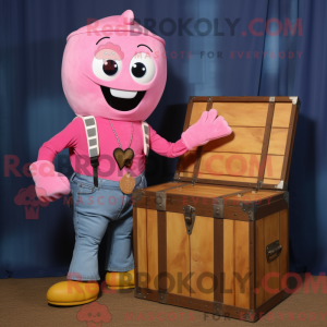 Postava maskota růžové...