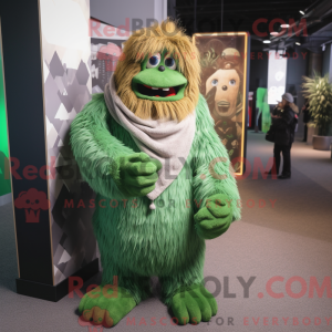 Maskot karakter af en grøn...
