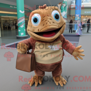 Maskot postava hnědé piraně...