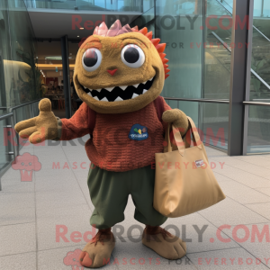 Mascot character of a Brown...