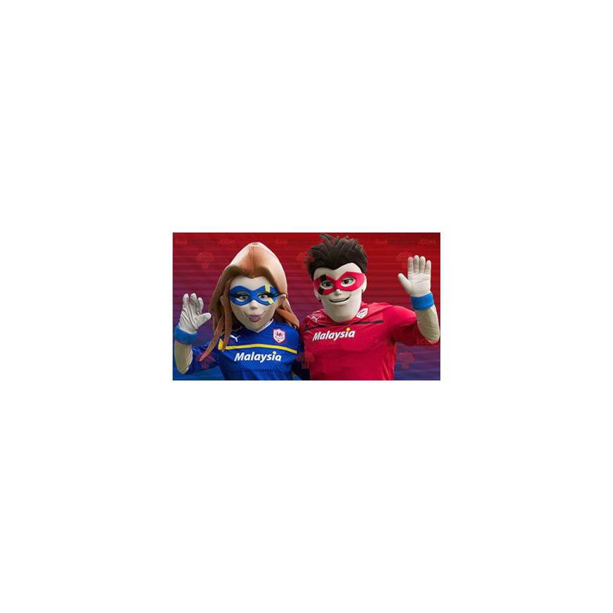 Superheld paar mascottes - Redbrokoly.com
