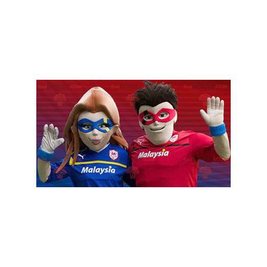 Superheld paar mascottes - Redbrokoly.com