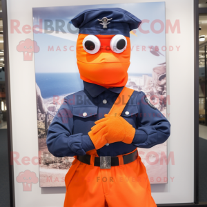 Orange Navy Soldier maskot...