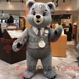 Mascot character of a Gray...