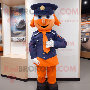 Orange Navy Soldier maskot...