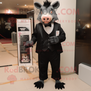 nan Wild Boar mascot costume character dressed with a Tuxedo and Pocket squares