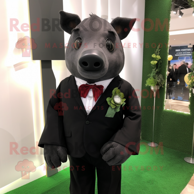 nan Wild Boar mascot costume character dressed with a Tuxedo and Pocket squares nan Wild Boar mascot costume character dressed with a Tuxedo and Pocket squares