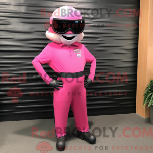 Mascot character of a Pink...