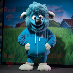 Cyan Suffolk Sheep mascotte...