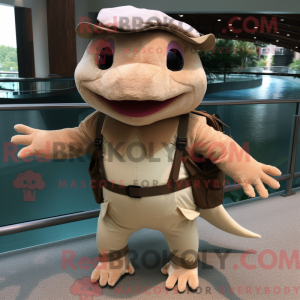 Maskot-karakter av en Tan...