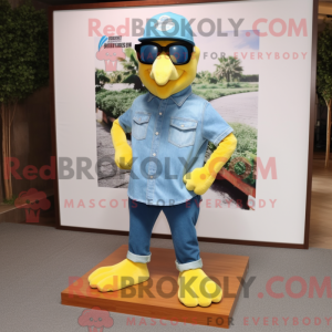 Maskot postava modré...