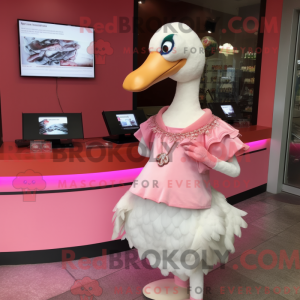 Personaje mascota de cisnes...