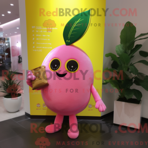 Maskotkarakter af en Pink...