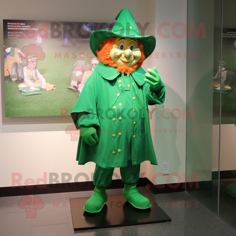 nan Leprechaun mascot costume character dressed with a Raincoat and Shoe clips nan Leprechaun mascot costume character dressed with a Raincoat and Shoe clips