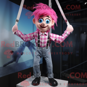Maskottchen eines rosa...