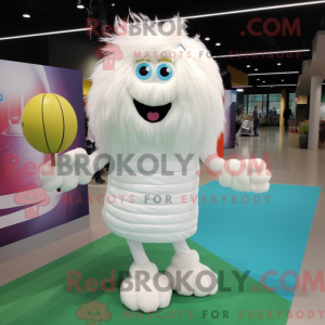 Mascottefiguur van een wit...