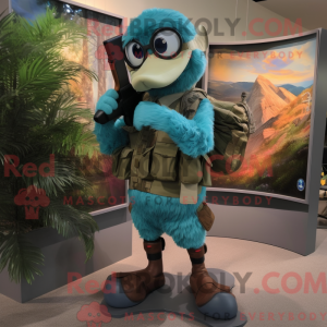 Mascot character of a Teal...