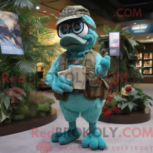 Mascot character of a Teal...