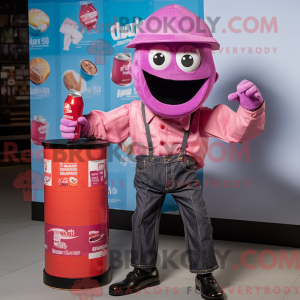 Mascot character of a Pink...