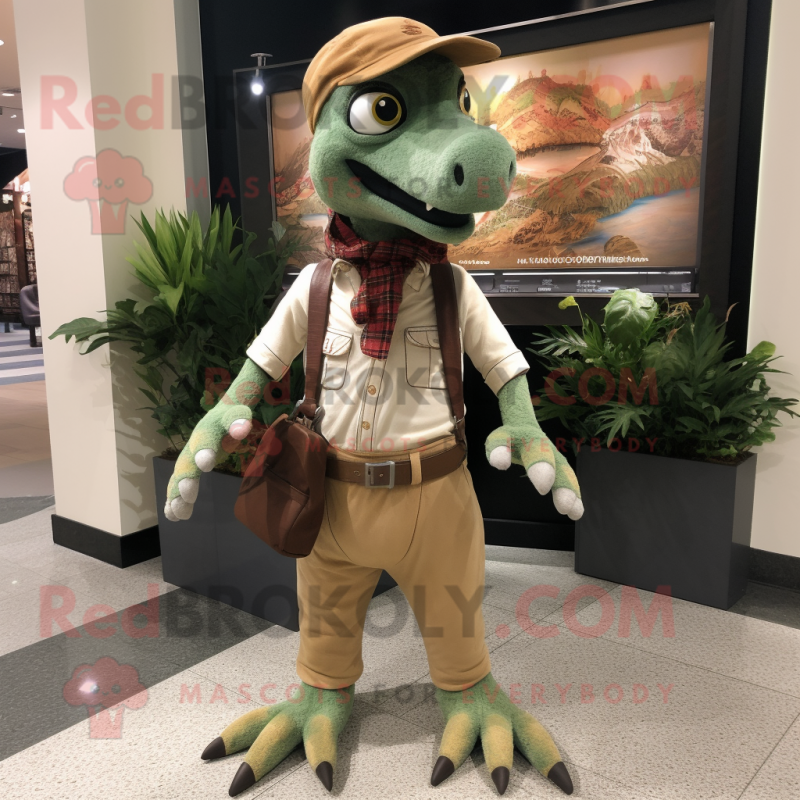 nan Utahraptor mascot costume character dressed with a Jeggings and Pocket squares