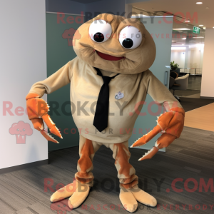 Maskotkarakter af en beige...