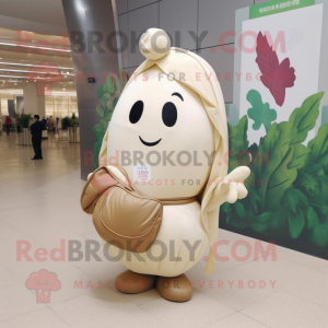 Beige Radise maskot kostume...