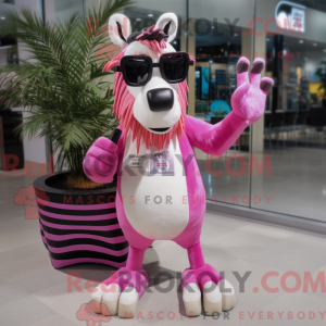 Mascot character of a Pink...