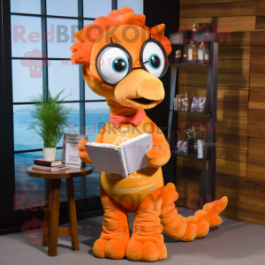 Orange Seahorse mascotte...