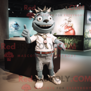 Maskot karakter av en grå...