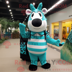 Postava maskota Teal Zebra...