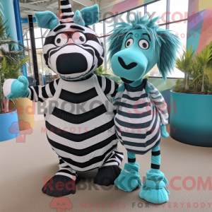 Postava maskota Teal Zebra...