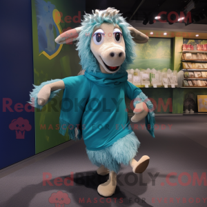 Mascot character of a Teal...
