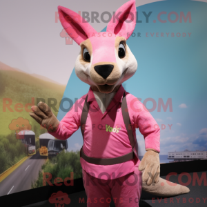 Mascot character of a Pink...