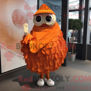 Maskotkarakter af en orange...