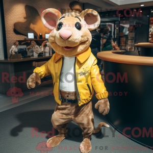 Mascottefiguur van een gele...