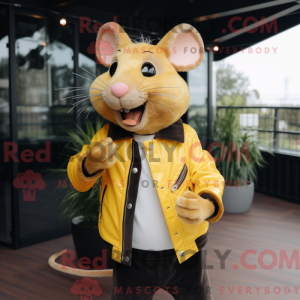 Mascottefiguur van een gele...