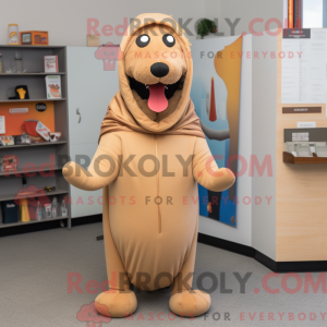 Mascot character of a Tan...
