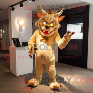 Maskotkarakter af en beige...