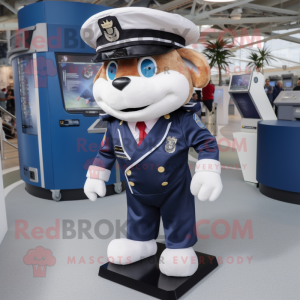 Navy Gyro mascot costume character dressed with a Playsuit and Suspenders