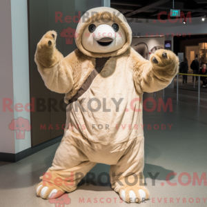 Mascot character of a Beige...