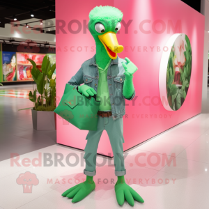 Green Flamingo mascotte...