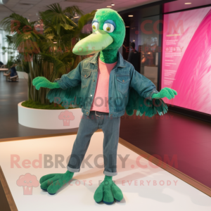 Green Flamingo mascotte...