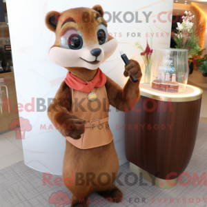 Mascot character of a Brown...